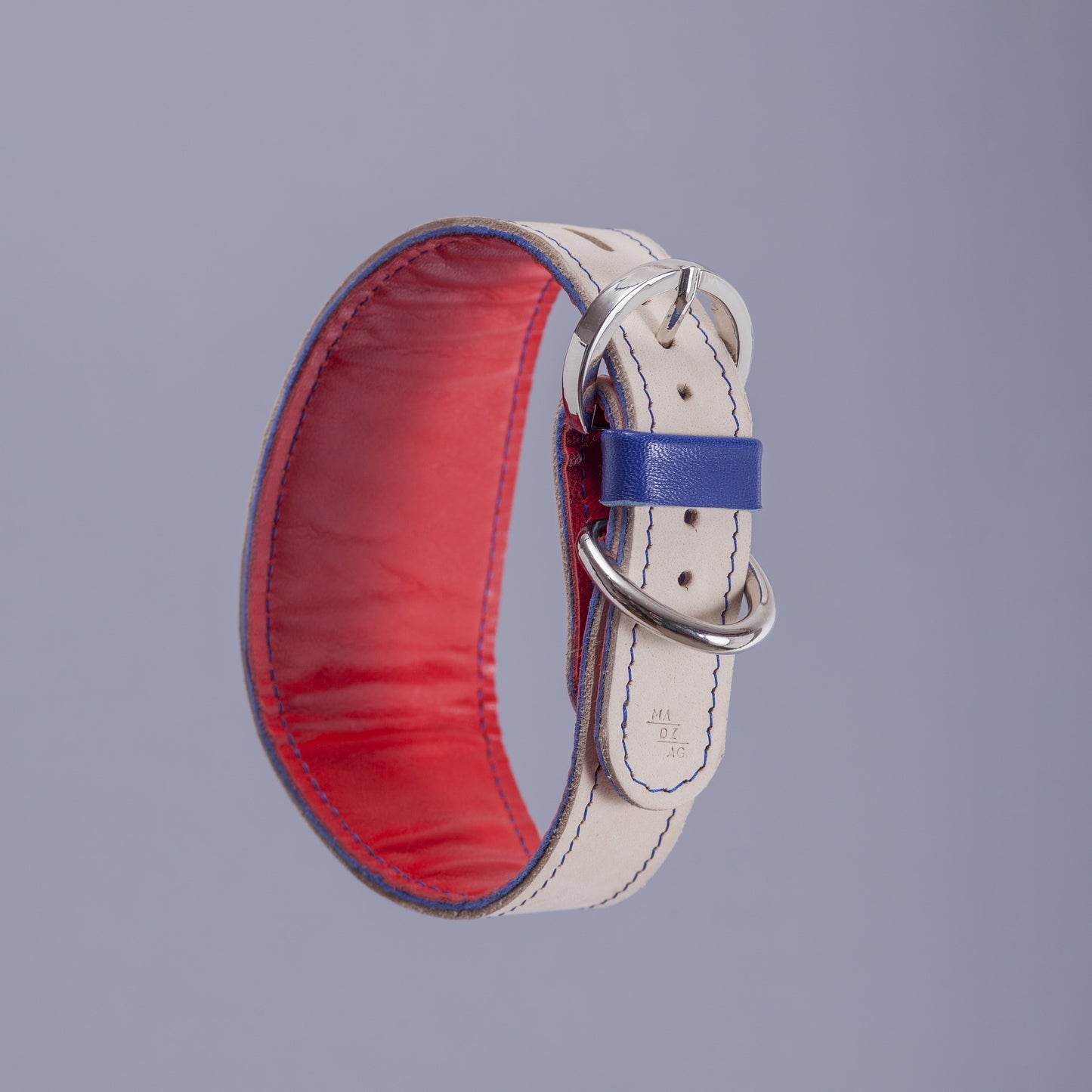 Blue Greyhound Leather Collar from the Bauhaus Collection